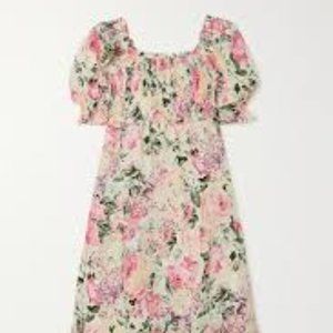 NWT FAITHFULL THE BRAND shirred floral midi dress